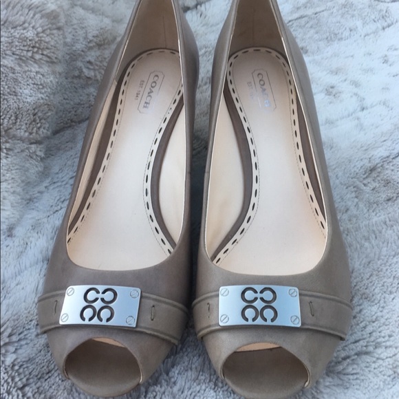 Coach Shoes - COACH peep toe wedges.